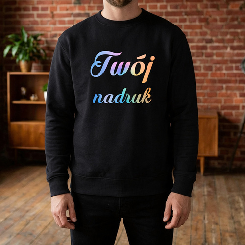 Bluza crewneck czarna z Twoim nadrukiem