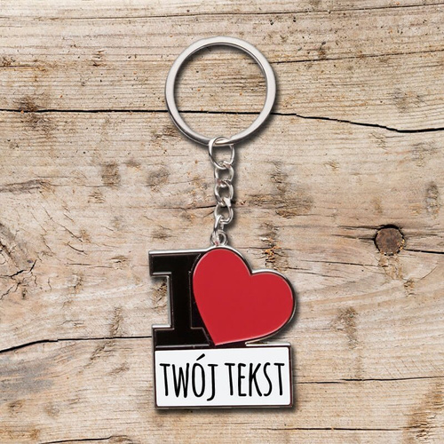 Brelok do kluczy - I❤️...  z Twoim nadrukiem 