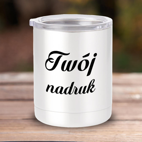 Prosty, biały kubek 300 ml z podwójnymi ściankami z Twoim nadrukiem