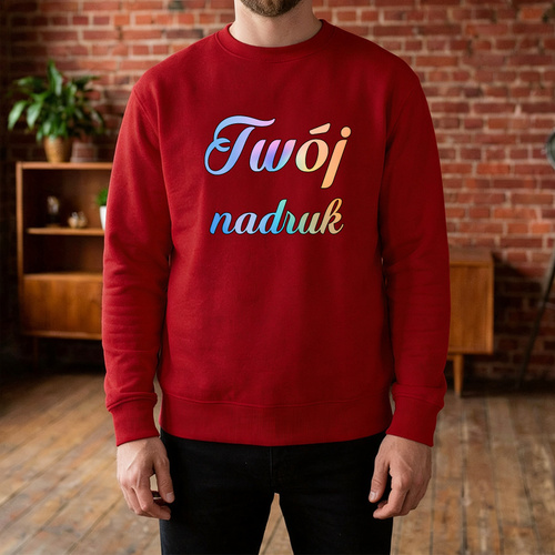 Bluza crewneck czerwona z Twoim nadrukiem