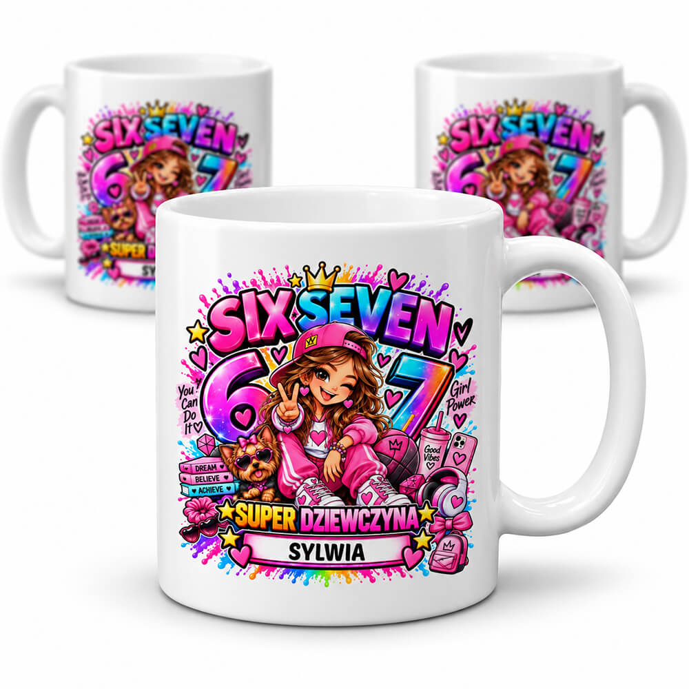 Kubek z imieniem dla dziewczyny - Six Seven