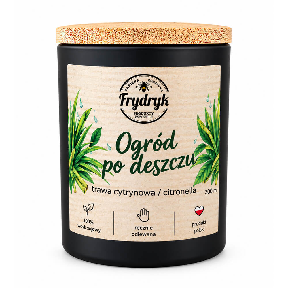świeczka zapachowa - ogród po deszczu