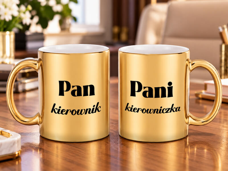 Złoty kubek dla kierownika lub kierowniczki