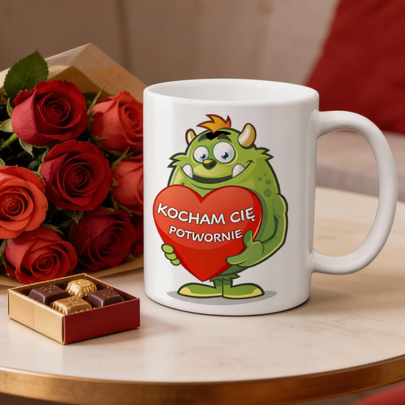 Kubek na Walentynki - Kocham Cię potwornie
