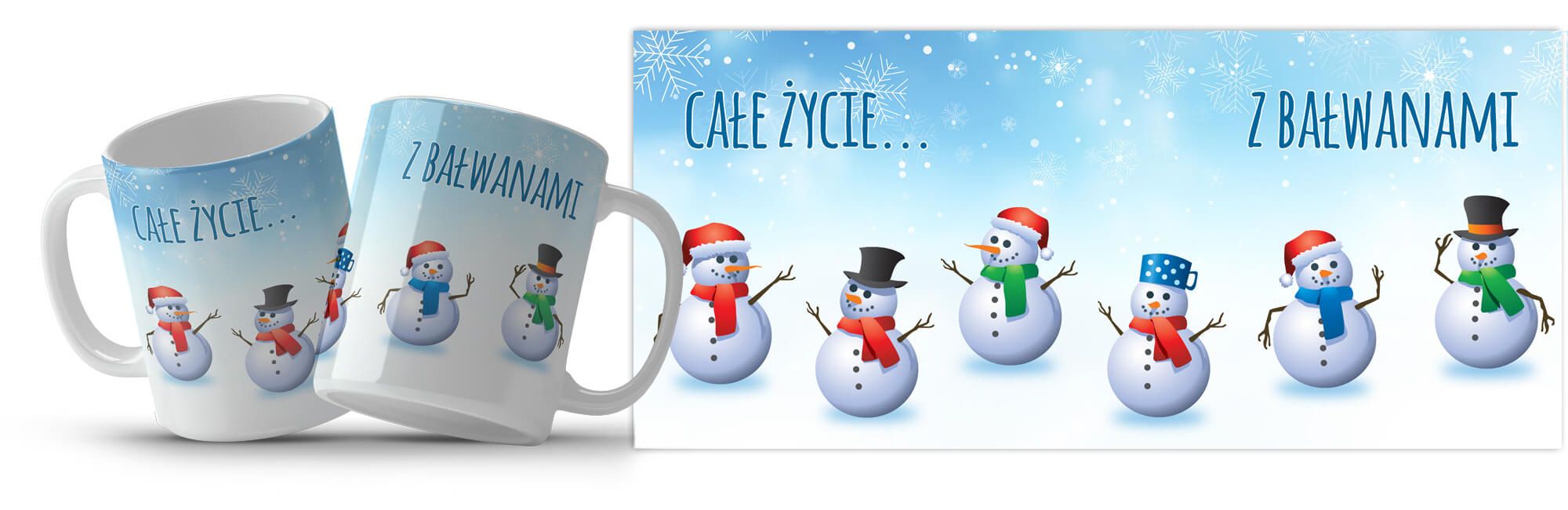 Kubek z nadrukiem - Całe życie z bałwanami