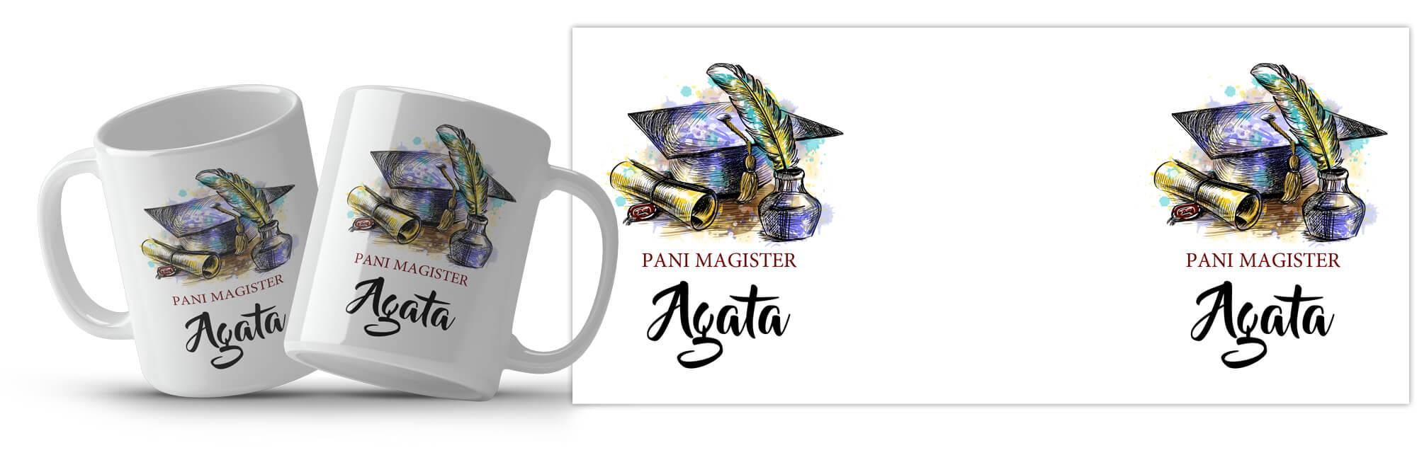 Kubek z nadrukiem - Pani Magister - z imieniem