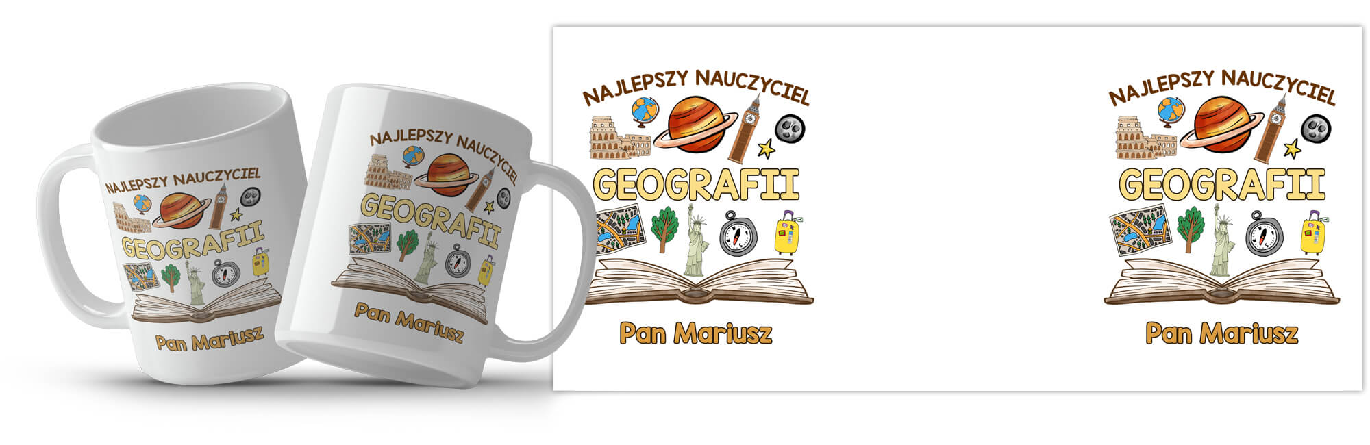 Kubek z imieniem dla nauczycielki / nauczyciela geografii