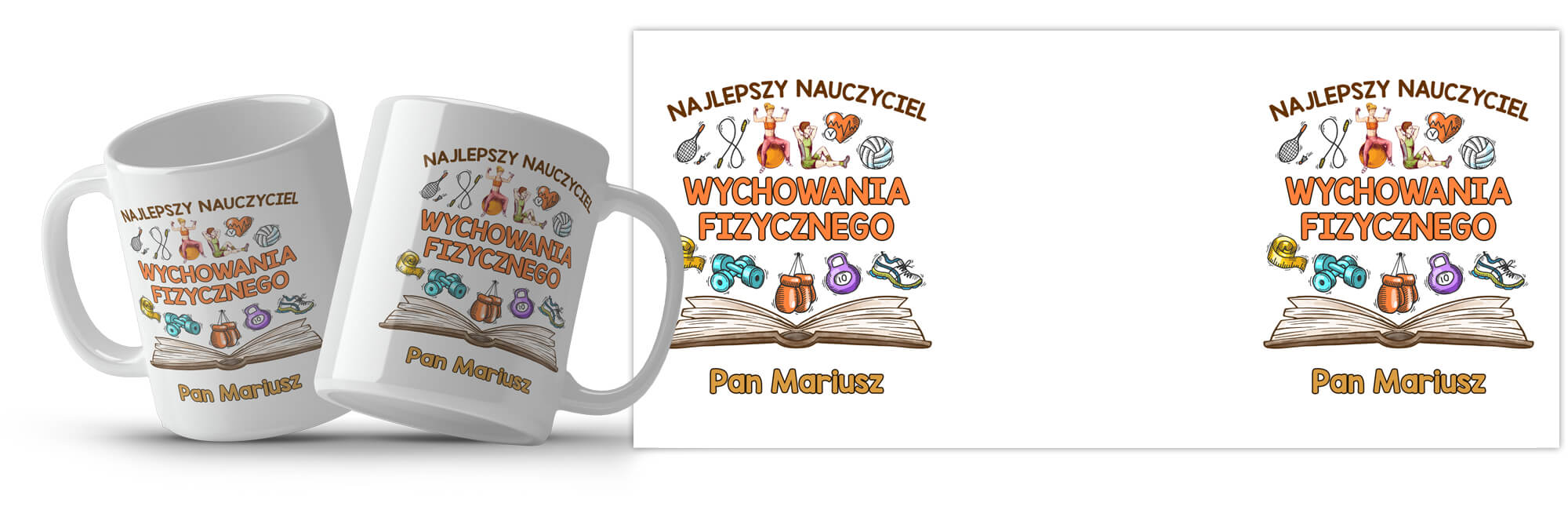 Kubek z imieniem dla nauczycielki / nauczyciela wychowania fizycznego