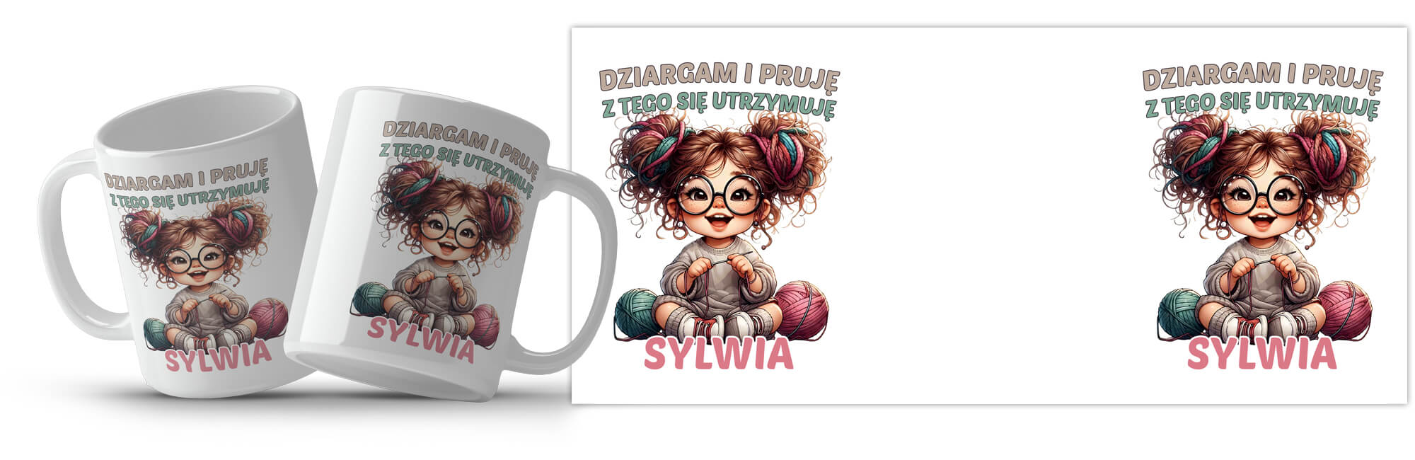 Kubek z imieniem - Dziargam i pruję z tego się utrzymuję