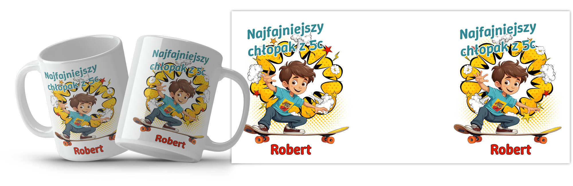 Kubek na Dzień Chłopaka - chłopka na deskorolce