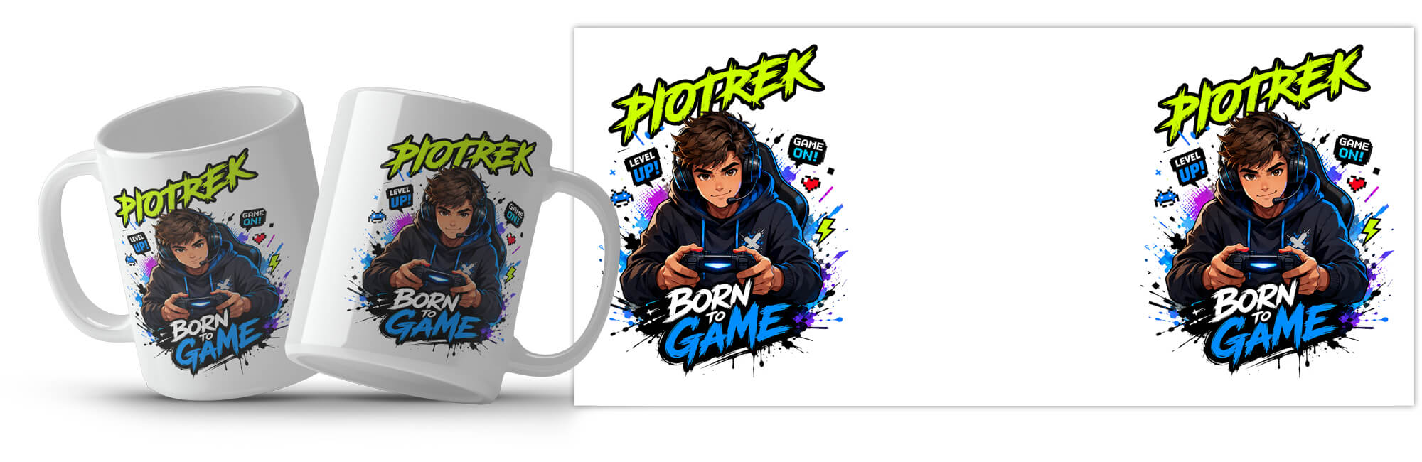 Kubek z imieniem dla gracza - Born To Game