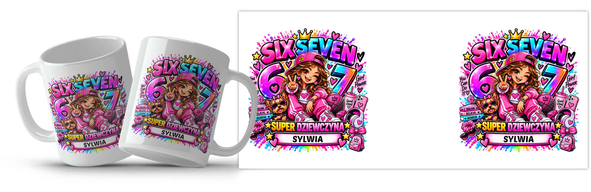 Kubek z imieniem dla dziewczyny - Six Seven