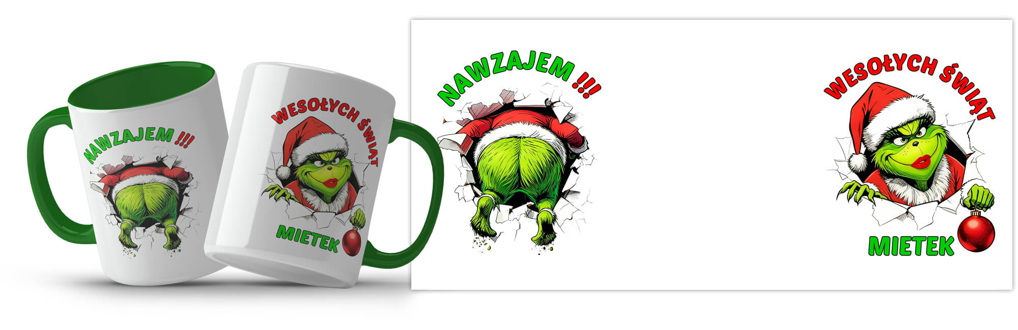 Śmieszny świąteczny kubek z imieniem dla męzczyzny - Wesołych Świąt