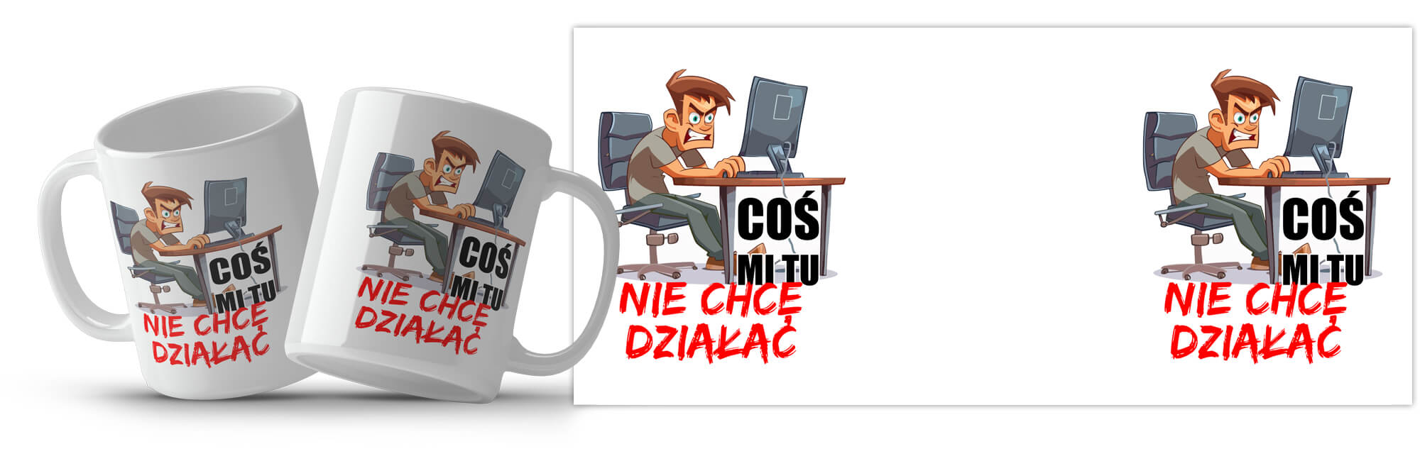 Kubek z nadrukiem dla informatyka - Coś mi tu nie chce działać