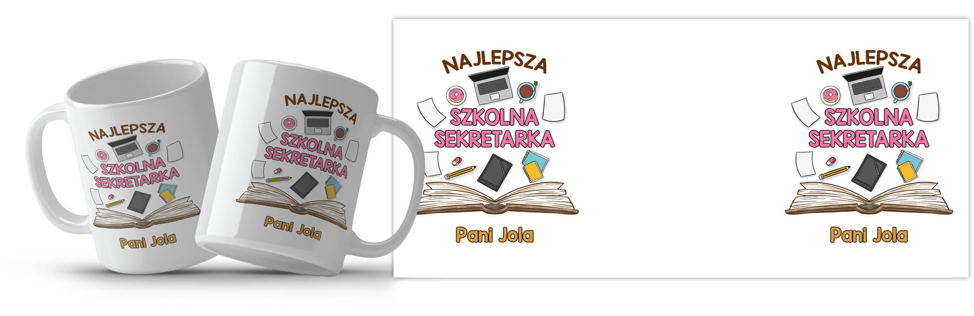 Kubek z imieniem dla szkolnej sekretarki