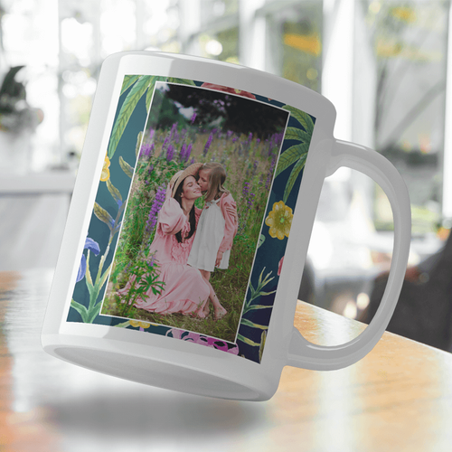 Biały kubek beżowe wnętrze 330 ml z Twoim nadrukiem