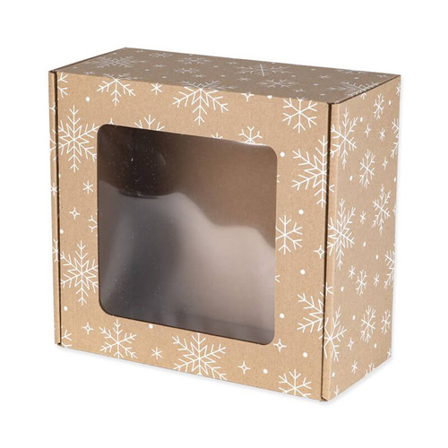 Świąteczne  pudełko z okienkiem 20 x 20 x 10 cm