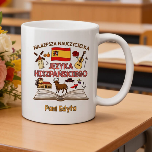Kubek z imieniem dla nauczycielki / nauczyciela języka hiszpańskiego