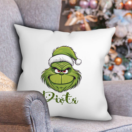 Świąteczna poduszka z imieniem - Grinch, na prezent
