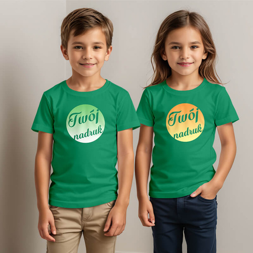 Dziecięca bawełniana koszulka z Twoim nadrukiem - żywa zieleń