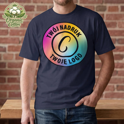 Granatowa koszulka Organic Cotton z Twoim nadrukiem