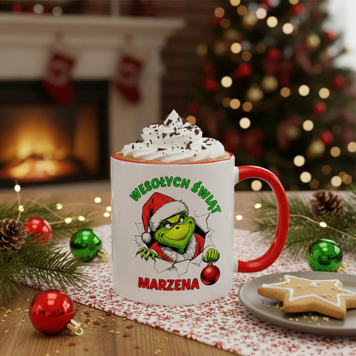 Śmieszny świąteczny kubek z imieniem dla kobiety - Wesołych Świąt