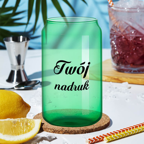 Szklanka 400 ml w kształcie puszki z Twoim nadrukiem zielona