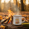 Duży biały kubek 500 ml metalowy, emaliowany z Twoim nadrukiem