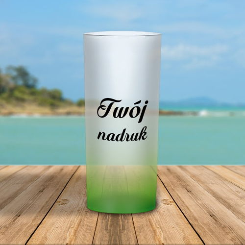 Szklanka 200 ml szroniona z Twoim nadrukiem  - Zielona
