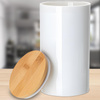 Pojemnik ceramiczny 900 ml z drewnianą bambusową przykrywką z Twoim nadrukiem