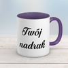 Kubek CLASSIC z fioletowym wnętrzem i uszkiem z Twoim nadrukiem