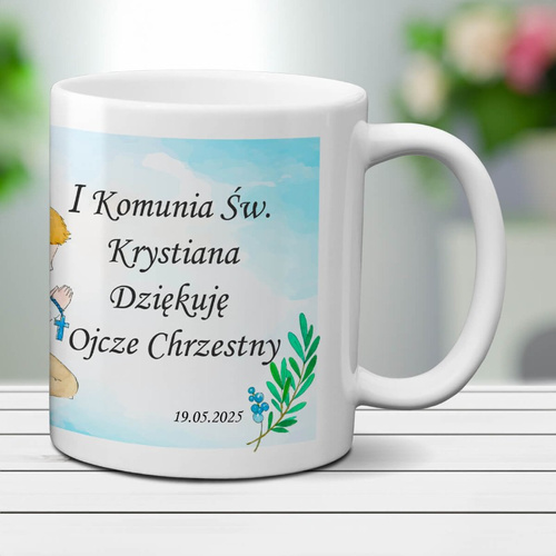 Kubek z podziękowaniem dla ojca chrzestnego - Pierwsza Komunia Święta