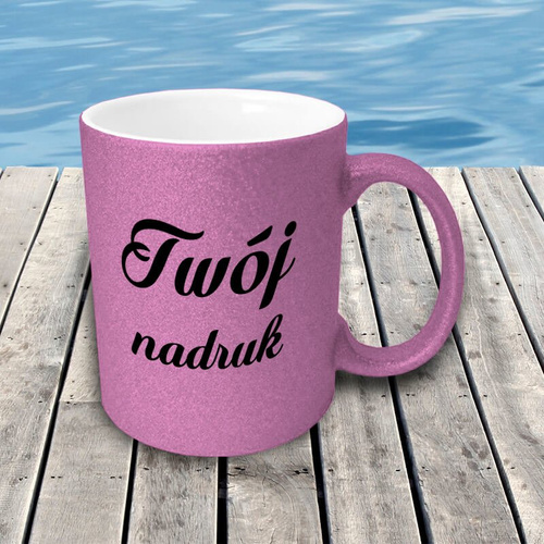 Fioletowy kubek GLITTER z Twoim nadrukiem