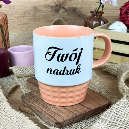 Pastelowy pomarańczowy kubek Diamond z Twoim nadrukiem