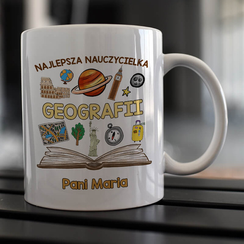Kubek z imieniem dla nauczycielki / nauczyciela geografii