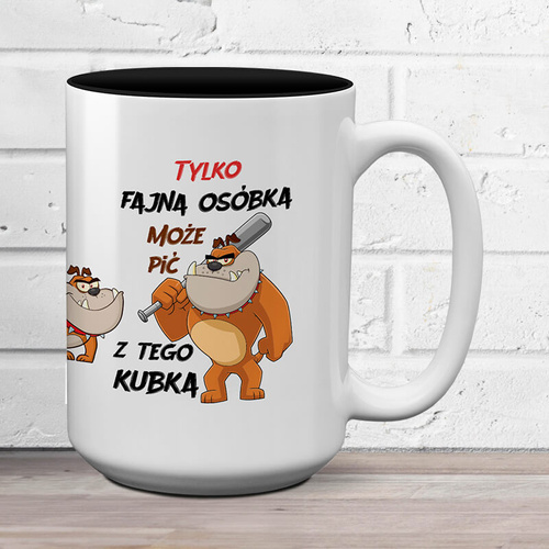 Duży kubek z nadrukiem - Tylko fajna osóbka...