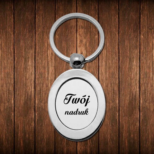 Metalowy brelok do kluczy z Twoim zdjęciem - Owal