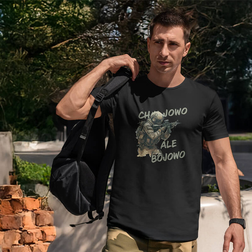 Koszulka z nadrukiem - Chu⭐owo, ale bojowo - dla żołniarza