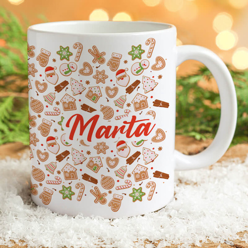 Świąteczny kubek z imieniem - pierniczki