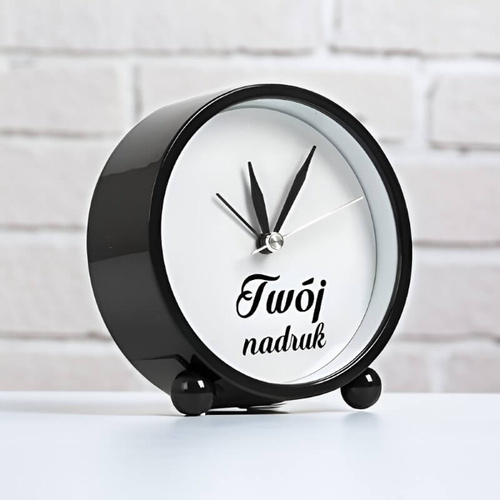 Czarny budzik z Twoim nadrukiem