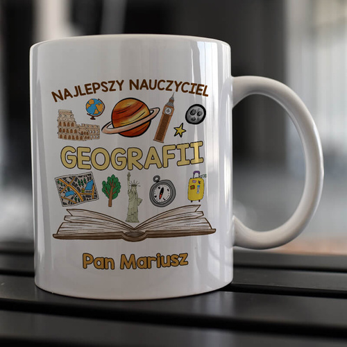 Kubek z imieniem dla nauczycielki / nauczyciela geografii