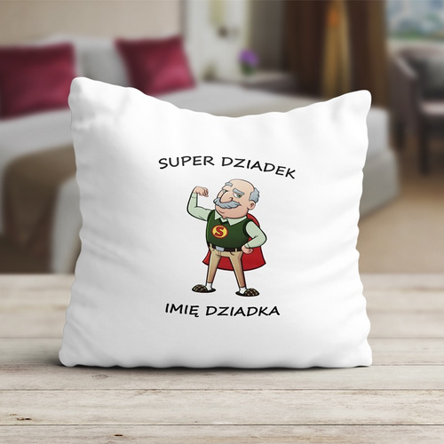 Poduszka "Super Dziadek" z imieniem