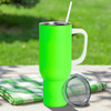 Matowy kubek podróżny 1200 ml neonowy zielony z Twoim nadrukiem 