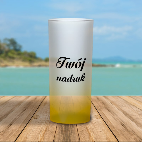 Szklanka 200 ml szroniona z Twoim nadrukiem  - żółta
