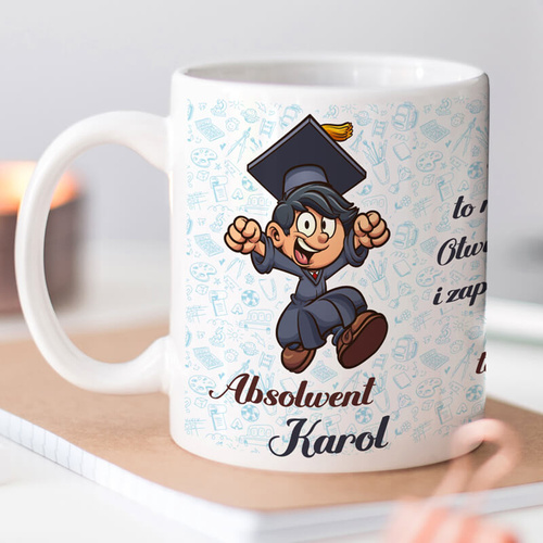 Kubek z imieniem dla absolwenta - Każdy koniec to również początek