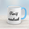 Kubek CLASSIC błękitnym uszkiem z Twoim nadrukiem