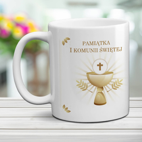 Kubek na komunie z imieniem i życzeniami - Pamiątka Pierwszej Komunii