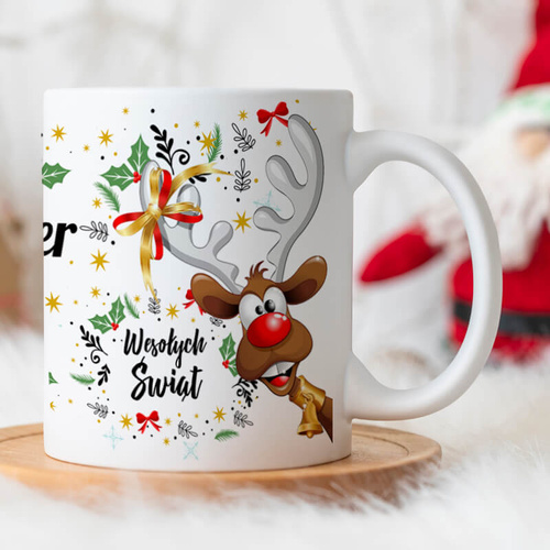 Świąteczny kubek z imieniem - Wesołych Świąt