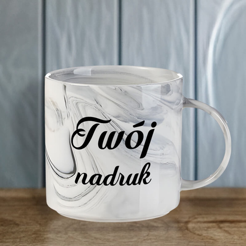 Kubek 350 ml szary marmur z Twoim nadrukiem
