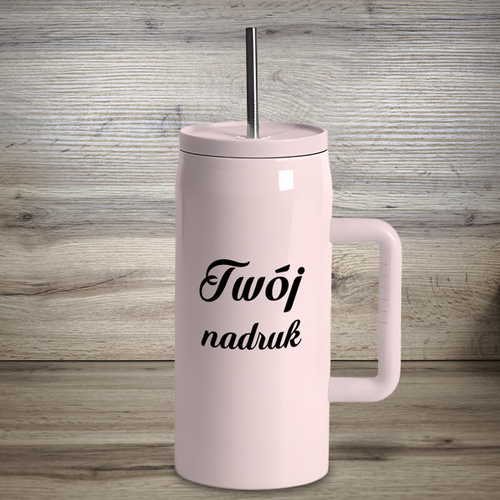 Różowy kubek termiczny 1200 ml ze stali nierdzewnej z Twoim nadrukiem